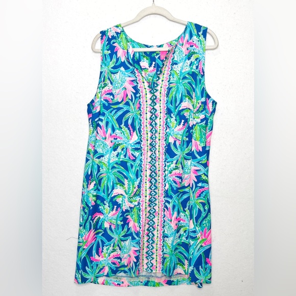 Ladies Lilly Pulitzer Tropical Print Dress 👗 Size 14 - Picture 3 of 13
